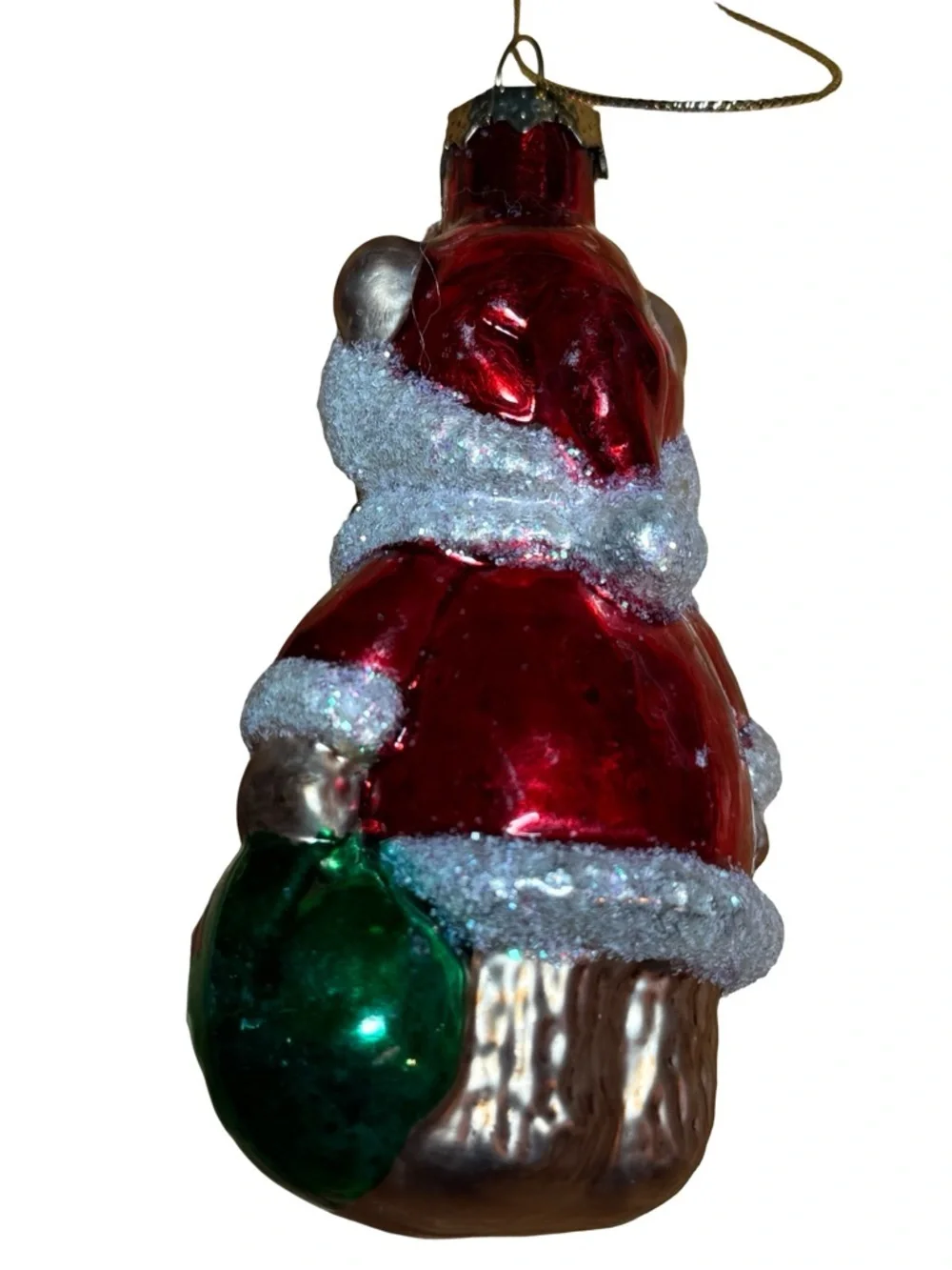 Festive Red Bear Ornament with Sparkle Trim - Unbranded